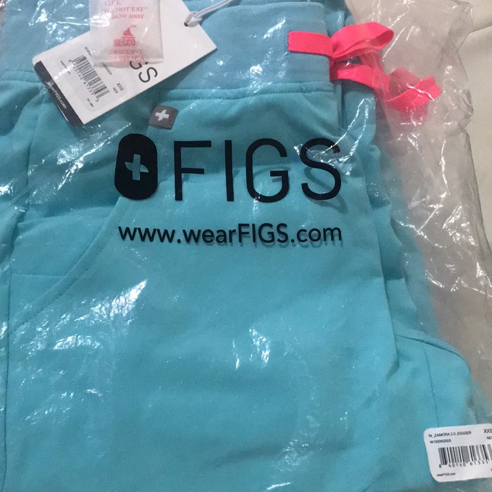 Figs scrubs neon blue